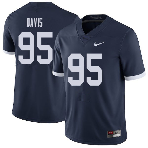 Men #95 Tyler Davis Penn State Nittany Lions College Throwback Football Jerseys Sale-Navy